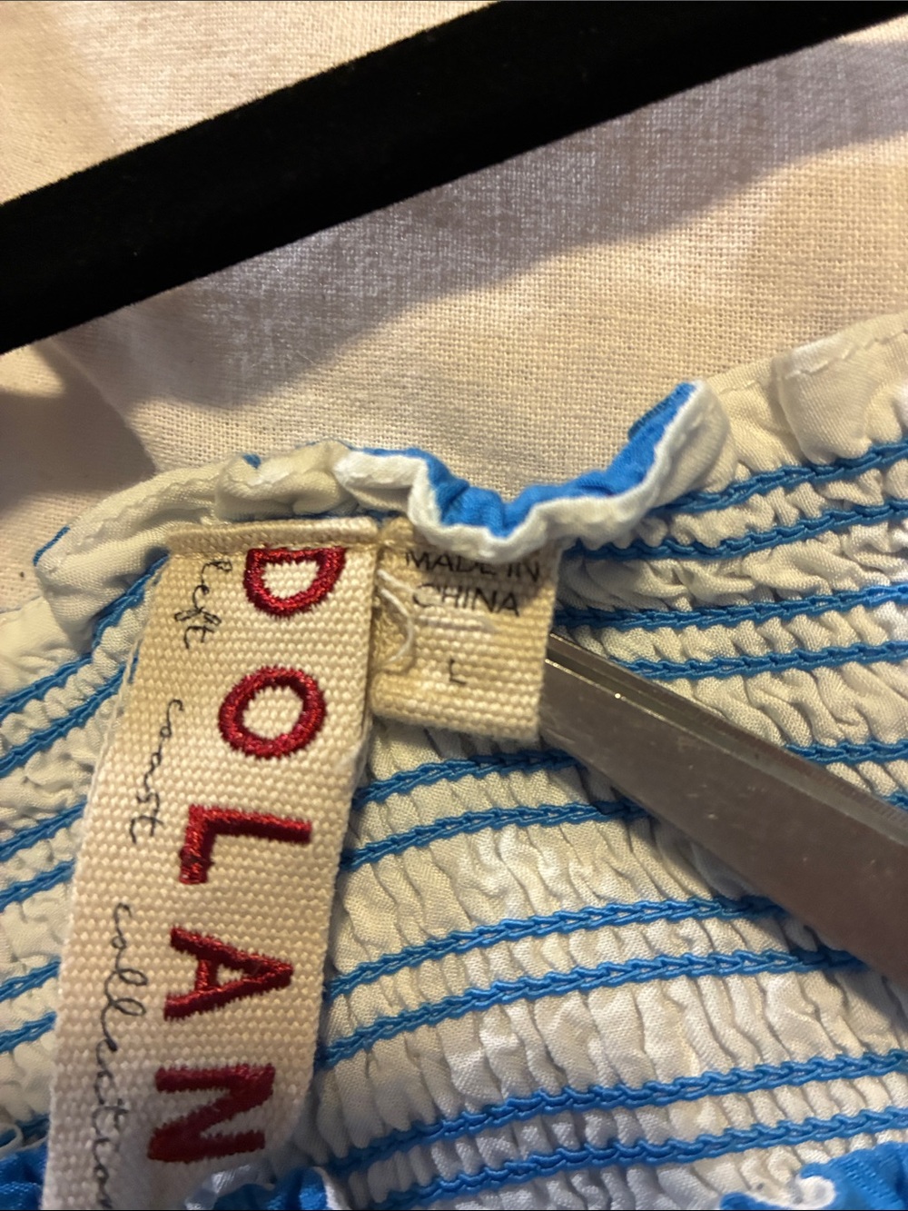 Blue Polka Dot Smocked Maxi Dress - Picture 6 of 8